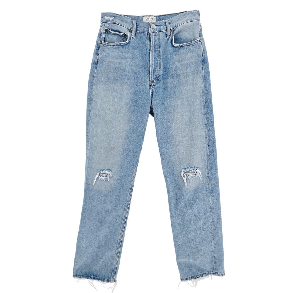 AGOLDE 90's Distressed Mid-Rise Straight Jeans 27